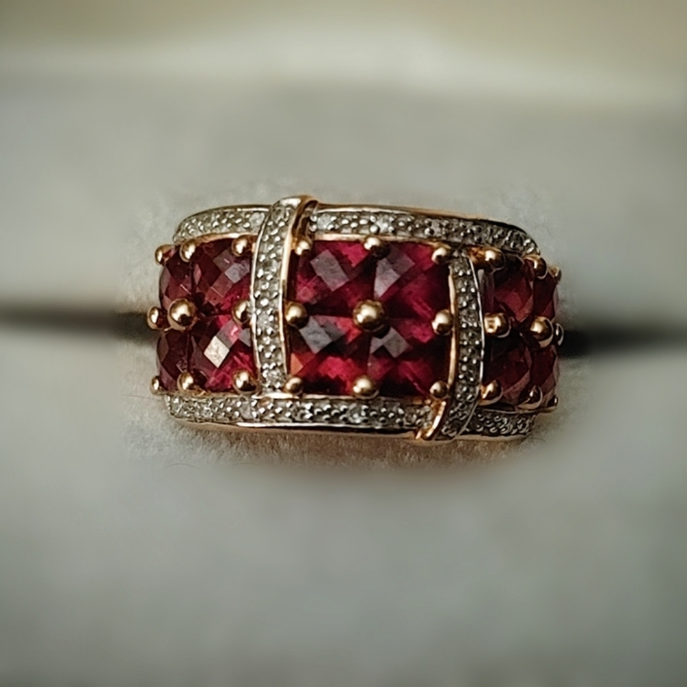 Genuine garnet ring